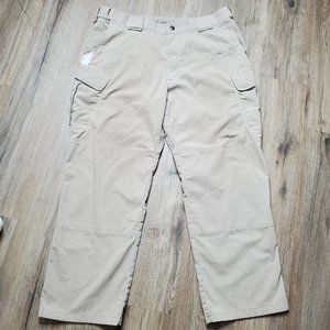 5.11 Tactical Series Cargo Khaki Beige Pants Mens Size 38 Hemmed to 27" Inseam.